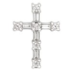 Diamant Anhänger Kreuz mit Öse, Weißgold 750 / 18K, Höhe 16.8 mm, Breite 12.1 mm, Gewicht ca. 1.02 g