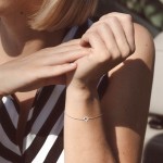 Herz Goldarmband als Ankerkette mit 0,07 Karat Diamanten, Weißgold 585 / 14 Karat, 17,5 cm lang, Gewicht ca. 0,8 g.