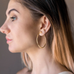 Ohrringe, Creolen, Gelbgold 333 / 8K, Außendurchmesser 50 mm, Breite 2.5 mm, Gewicht ca. 2.5 g