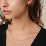Goldkette als Venezianerkette in Weißgold 585 / 14K, 60 cm lang, 0,6 mm breit, Gewicht ca. 1.6 g.