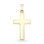 Anhänger Kreuz glanz , Gelbgold 585 / 14K, Höhe 21 mm, Gewicht ca. 0,85 g