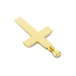 Anhänger Kreuz glanz , Gelbgold 585 / 14K, Höhe 21 mm, Gewicht ca. 0,85 g