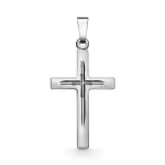 Anhänger Kreuz seidenmatt Weißgold