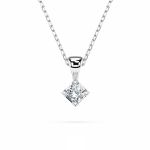 Diamantanhänger in 0,08 Karat, Weißgold 585 / 14 Karat, mit einer 585ger Goldkette, Gewicht ca. 1,5 g.