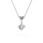 0,08 Karat Diamant Anhänger 4 Krappe Weißgold 585 (14K) mit Goldkette für Damen