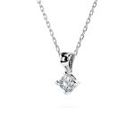 Diamantanhänger in 0,08 Karat, Weißgold 585 / 14 Karat, mit einer 585ger Goldkette, Gewicht ca. 1,5 g.