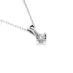 0,08 Karat Diamant Anhänger 4 Krappe Weißgold 585 (14K) mit Goldkette für Damen