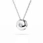 0,04 Karat Diamant Anhänger Zarge Weißgold 585 (14K) mit Goldkette für Damen