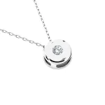 0,04 Karat Diamant Anhänger Zarge Weißgold 585 (14K) mit Goldkette für Damen