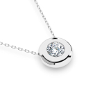 Diamantanhänger in 0,15 Karat, Weißgold 585 / 14 Karat, mit einer 585ger Goldkette, Gewicht ca. 2,2 g.