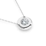 Diamantanhänger in 0,15 Karat, Weißgold 585 / 14 Karat, mit einer 585ger Goldkette