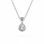 Diamantanhänger in 0,1 Karat, Weißgold 585 / 14 Karat, mit einer 585ger Goldkette, Gewicht ca. 1,6 g.