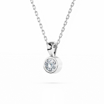 Diamantanhänger in 0,1 Karat, Weißgold 585 / 14 Karat, mit einer 585ger Goldkette, Gewicht ca. 1,6 g.