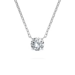 0,15 Karat Diamant Anhänger Weißgold 585 (14K) mit Goldkette für Damen