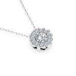 Diamantanhänger in 0,1 Karat, Weißgold 585 / 14 Karat, mit einer 585ger Goldkette