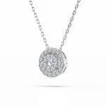 0,11 Karat Diamant Anhänger Weißgold 585 (14K) mit Goldkette für Damen