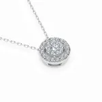 0,11 Karat Diamant Anhänger Weißgold 585 (14K) mit Goldkette für Damen