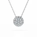 Diamantanhänger in 0,19 Karat, Weißgold 585 / 14 Karat, mit einer 585ger Goldkette in 45 (42+3) cm lang, Gewicht ca. 1,8 g.