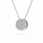 Diamantanhänger in 0,19 Karat, Weißgold 585 / 14 Karat, mit einer 585ger Goldkette in 45 (42+3) cm lang, Gewicht ca. 1,8 g.