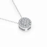 Diamantanhänger in 0,19 Karat, Weißgold 585 / 14 Karat, mit einer 585ger Goldkette in 45 (42+3) cm lang, Gewicht ca. 1,8 g.