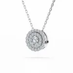 0,24 Karat Diamant Anhänger Weißgold 585 (14K) mit Goldkette für Damen