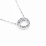 0,09 Karat Diamant Anhänger Weißgold 585 (14K) mit Goldkette für Damen