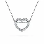 0,09 Karat Diamant Anhänger Herz Weißgold 585 (14K) mit Goldkette für Damen