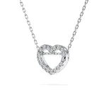 0,09 Karat Diamant Anhänger Herz Weißgold 585 (14K) mit Goldkette für Damen