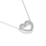 0,09 Karat Diamant Anhänger Herz Weißgold 585 (14K) mit Goldkette für Damen