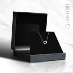 0,09 Karat Diamant Anhänger Herz Weißgold 585 (14K) mit Goldkette für Damen