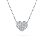 0,09 Karat Diamant Anhänger Herz Weißgold 585 (14K) mit Goldkette für Damen