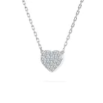 0,09 Karat Diamant Anhänger Herz Weißgold 585 (14K) mit Goldkette für Damen