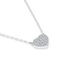0,09 Karat Diamant Anhänger Herz Weißgold 585 (14K) mit Goldkette für Damen