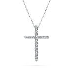 Diamantanhänger in 0,14 Karat, Weißgold 585 / 14 Karat, mit einer 585ger Goldkette in 45 (42+3) cm lang, Gewicht ca. 2,2 g.