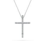 Diamantanhänger in 0,14 Karat, Weißgold 585 / 14 Karat, mit einer 585ger Goldkette in 45 (42+3) cm lang, Gewicht ca. 2,2 g.