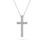 Diamantanhänger in 0,2 Karat, Weißgold 585 / 14 Karat, mit einer 585ger Goldkette in 45 (40+5) cm lang, Gewicht ca. 2,3 g.