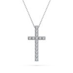 Diamantanhänger in 0,2 Karat, Weißgold 585 / 14 Karat, mit einer 585ger Goldkette, Gewicht ca. 2,3 g.