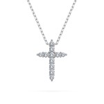 Diamantanhänger in 0,09 Karat, Weißgold 585 / 14 Karat, mit einer 585ger Goldkette in 45 (42+3) cm lang, Gewicht ca. 1,4 g.