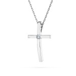 Diamantanhänger in 0,03 Karat, Weißgold 585 / 14 Karat, mit einer 585ger Goldkette in 45 (42+3) cm lang, Gewicht ca. 2 g.