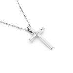 Diamantanhänger in 0,03 Karat, Weißgold 585 / 14 Karat, mit einer 585ger Goldkette