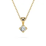 0,08 Karat Diamant Anhänger 4 Krappe Gelbgold 585 (14K) mit Goldkette für Damen