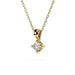 0,08 Karat Diamant Anhänger 4 Krappe Gelbgold 585 (14K) mit Goldkette für Damen