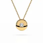 0,04 Karat Diamant Anhänger Zarge Gelbgold 585 (14K) mit Goldkette für Damen