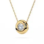 0,15 Karat Diamant Anhänger Gelbgold 585 (14K) mit Goldkette für Damen