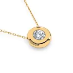 0,15 Karat Diamant Anhänger Gelbgold 585 (14K) mit Goldkette für Damen