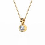 Diamantanhänger in 0,1 Karat, Gelbgold 585 / 14 Karat, mit einer 585ger Goldkette, Gewicht ca. 1,6 g.