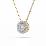 Diamantanhänger in 0,11 Karat, Gelbgold 585 / 14 Karat, mit einer 585ger Goldkette