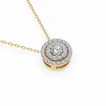 Diamantanhänger in 0,24 Karat, Gelbgold 585 / 14 Karat, mit einer 585ger Goldkette