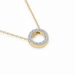 Diamantanhänger in 0,09 Karat, Gelbgold 585 / 14 Karat, mit einer 585ger Goldkette