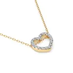 Diamantanhänger in 0,09 Karat, Gelbgold 585 / 14 Karat, mit einer 585ger Goldkette